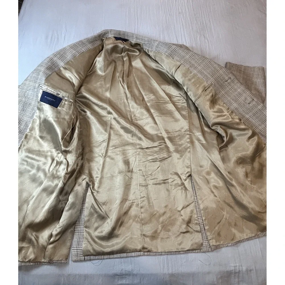 Burberry Kensington Blazer‎ Men's 44r Gold Plaid